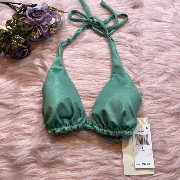 NWT BAOBAB Picura Halter Bikini Top in Pearl sz S - Picture 2 of 10